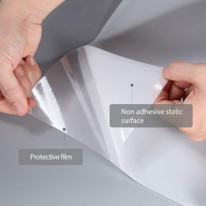 HIDBEA Frosted Window Privacy Film Heat Control UV Blocking, Static Cling Non-Adhesive Reusable Door coverings for Bathroom Home Office (Frosted 17.5 Inch x 6.5 Feet)