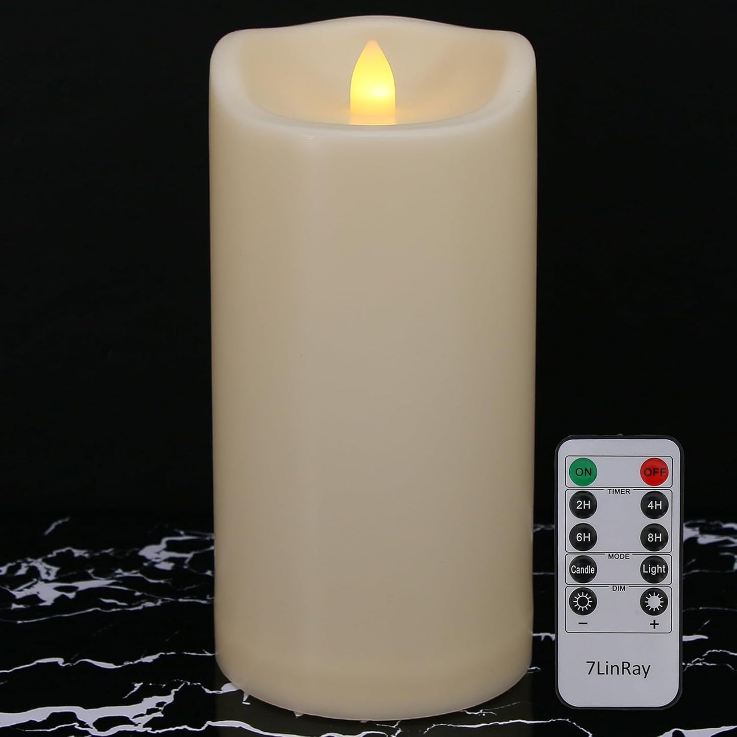 Flameless Flickering Candles with Remote and Timers, 1000 Hours Waterproof Outdoor Indoor Battery Operated LED Pillar Candles, Ivory Plastic, Set of 3(D 3" x H 4" 5" 6")