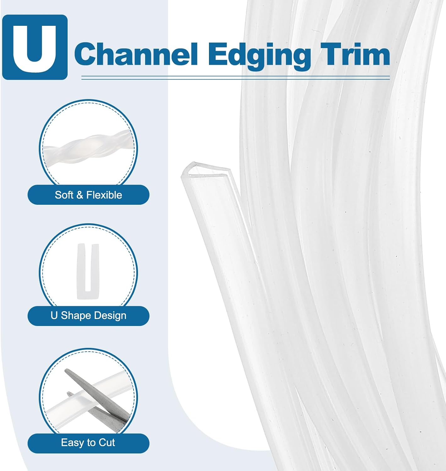 PATIKIL U Channel Edging Trim, 26Ft Sheet Metal Edge Guard Protector Rubber Edge Trim Air Sealed Seal Strip, 5/64" Slot, Fits 1/16"-5/64" Edge, 9/32" x5/128 x5/32