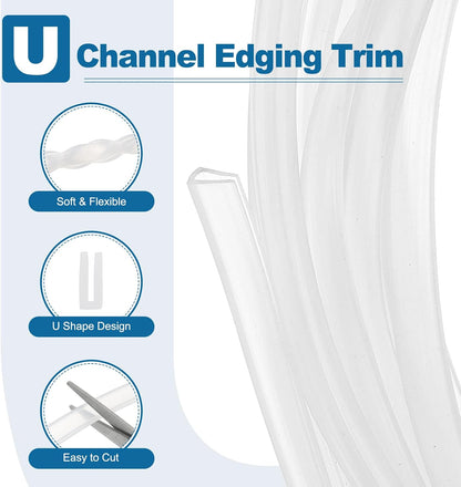 PATIKIL U Channel Edging Trim, 26Ft Sheet Metal Edge Guard Protector Rubber Edge Trim Air Sealed Seal Strip, 5/64" Slot, Fits 1/16"-5/64" Edge, 9/32" x5/128 x5/32