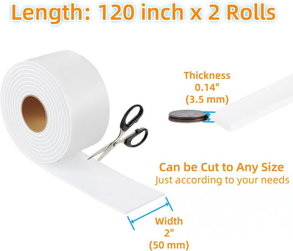 Furnigear Felt Strips with Adhesive Backing Heavy Duty Cuttable Felt Tape Roll Furniture Pads for Chair Legs - Protecting Hardwood Floors, Chair Wall Protector (Black, 80 x 0.5 x 0.14 Inch)