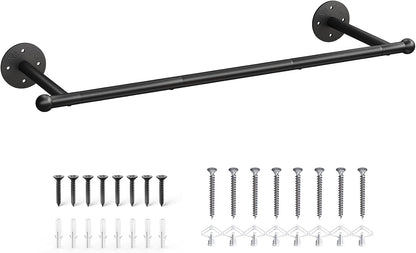 OROPY 33" Industrial Pipe Clothing Rack, Wall Mounted Clothes Rack | Closet Rods for Hanging Clothes, Multi-purpose Hanging Rod for Laundry Room, Bedroom and Closet Storage