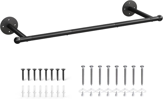 OROPY 33" Industrial Pipe Clothing Rack, Wall Mounted Clothes Rack | Closet Rods for Hanging Clothes, Multi-purpose Hanging Rod for Laundry Room, Bedroom and Closet Storage