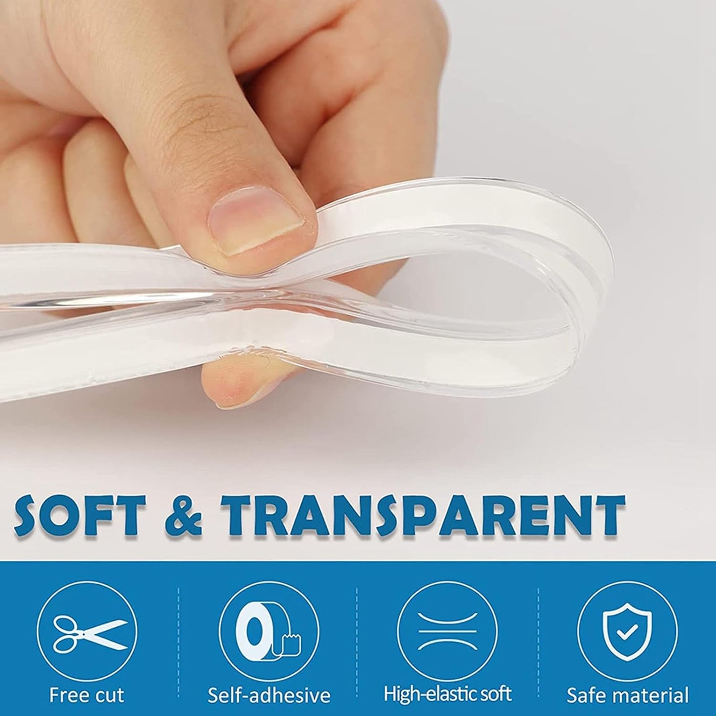 Clear Soft Edge Protector Strip, Soft PVC Baby Proofing Edge Protector with Strong Adhesive for Desk Wall Furniture Corner Safety Protection (3meter)