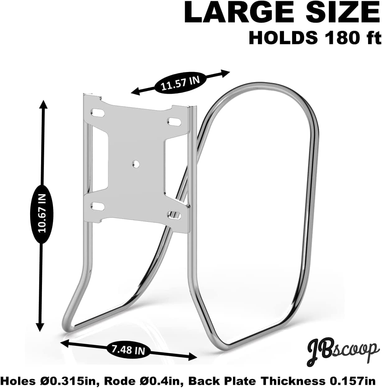 JBscoop Large Stainless Steel Hose Holder, Heavy Duty Hose Hanger (1)