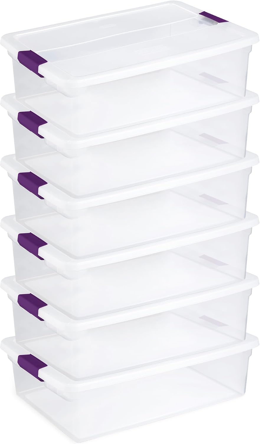 Sterilite 8-Pack 60 Quart ClearView Latch Box, Wheeled Underbed Organizer Bins with Latching Lids - Clear Plastic Organization Containers for Closet, Bedroom, Shelving Units and Everyday Home Storage