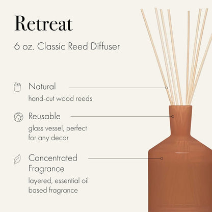 LAFCO New York Classic Reed Diffuser, Sea & Dune - 6 oz - Up to 3 Months Fragrance Life - Reusable Glass Vessel - Natural Wood Reeds - Made in The USA