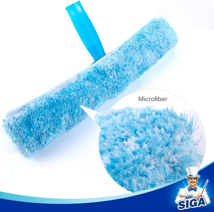 MR.SIGA Professional Window Cleaning Combo - Squeegee & Microfiber Window Scrubber, 10"