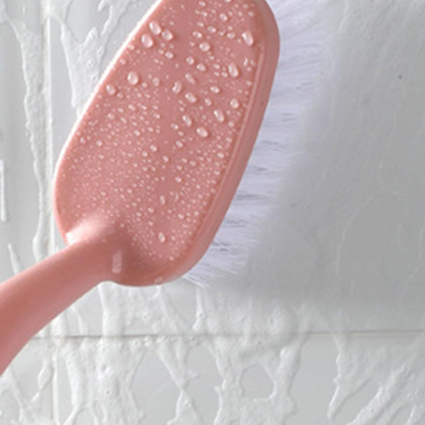 Tile Tub Scrubber Brush, Non Scratch Shower Scrubber Shower Cleaning Brush Long Handle Scrub Brush for Cleaning Bathtub Shower Bathroom, Pink