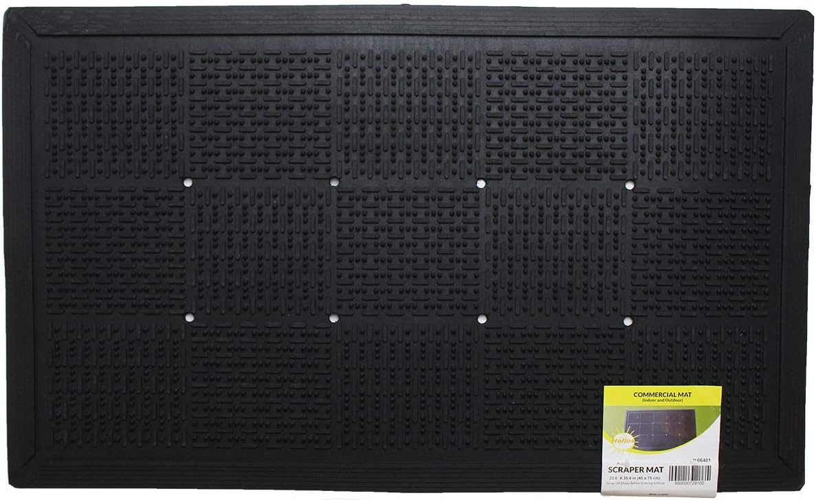 HAWK Heavy Duty Rubber Scraper Mat | Size 18" x 30" (45 x 75 cm) | 9mm Thickness | Anti Slip | Anti Fatigue | Great For Cleaning Boots & Shoes