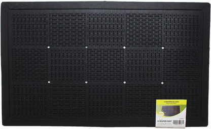 HAWK Heavy Duty Rubber Scraper Mat | Size 18" x 30" (45 x 75 cm) | 9mm Thickness | Anti Slip | Anti Fatigue | Great For Cleaning Boots & Shoes
