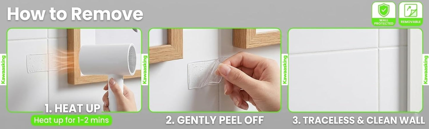 2 Rolls Thickened Heavy Duty Nano Double Sided Mounting Tape, 20FT Total Strong Adhesion Clear Tape, Removable Washable Residue-Free Multipurpose Two aided Tape for Picture, Carpet, Poster