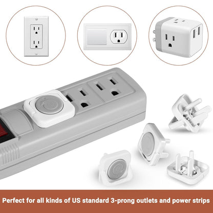 Outlet Covers Baby Proofing, 40 Pack Child Proof Plug Socket Covers Electric Plug Protectors Safety Caps to Prevent Power Shock, for US 3-Prong, White