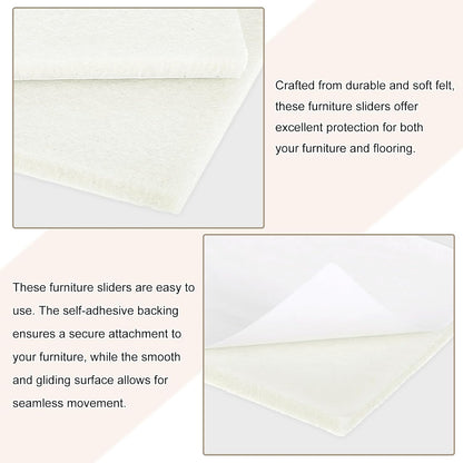 uxcell Furniture Pads, 24Pcs 1.5" - Square Self Adhesive Felt Furniture Pads, Floor Protectors for Furniture Feet Chairs Legs Hardwood Floors (Black)