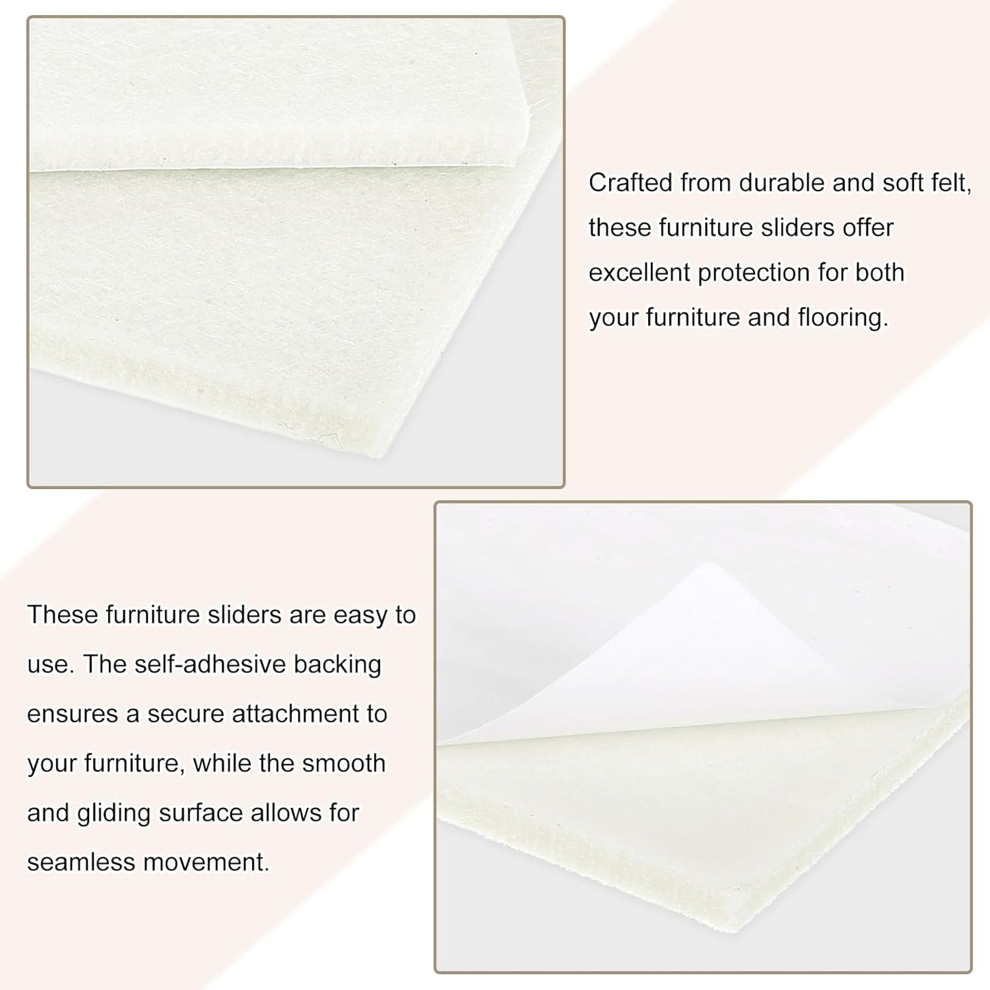 uxcell Furniture Pads, 36Pcs 1.5" - Square Self Adhesive Felt Furniture Pads, Floor Protectors for Furniture Feet Chairs Legs Hardwood Floors (Black)