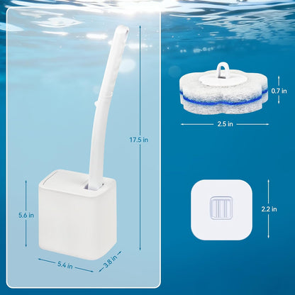 Disposable Toilet Brush with 48 Refills,Toilet Cleaning Supplies,Toilet Wand Brush Starter Kit,Wall Mounted Toilet Bowl Cleaner Brush with Holder for Bathroom Deep Cleaning & Hygiene (White)