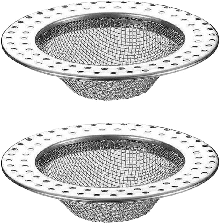 Shower Drain Hair Catcher, Shower Drain Basket, Easy to Clean Stainless Steel Mesh Hair Trap, Reusable Anti-Clog Drain Strainer Filter for Bathroom Sink, Shower & Tub, Fits 2-Inch Inner Diameter Holes