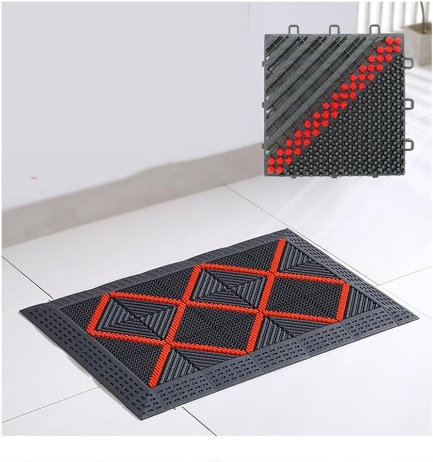 Boot Scraper Rug Mats,Heavy Duty Outdoor Waterproof Door Mats, Commercial Anti-Skid Splicing Cushion Mat, Nylon Brush Heavy Duty Door Mat for Pool Shopping(120x150cm)(Gray-a,75 * 90cm)