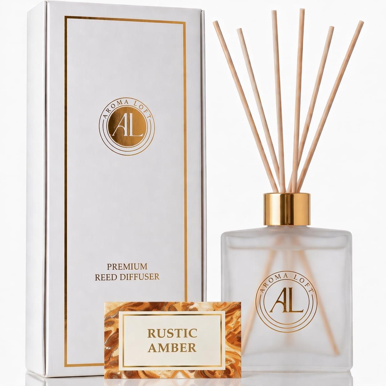Frosted Reed Diffusers for Home | Premium Fragrance Diffuser | Frosted Diffuser Sticks in Oil Set with Fresh Linen Scent | Smell Good Stuff | Long-Lasting Oil for Bathroom & Office (5 oz)
