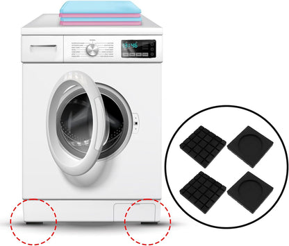 4 Pack Anti Vibration Pads for Washing Machine Square 2.36" x 2.36" x 0.35" Rubber Isolation Pads Support Foot Floor Pad for Laundry Room Air Conditioner Washer And Dryer Stand Black