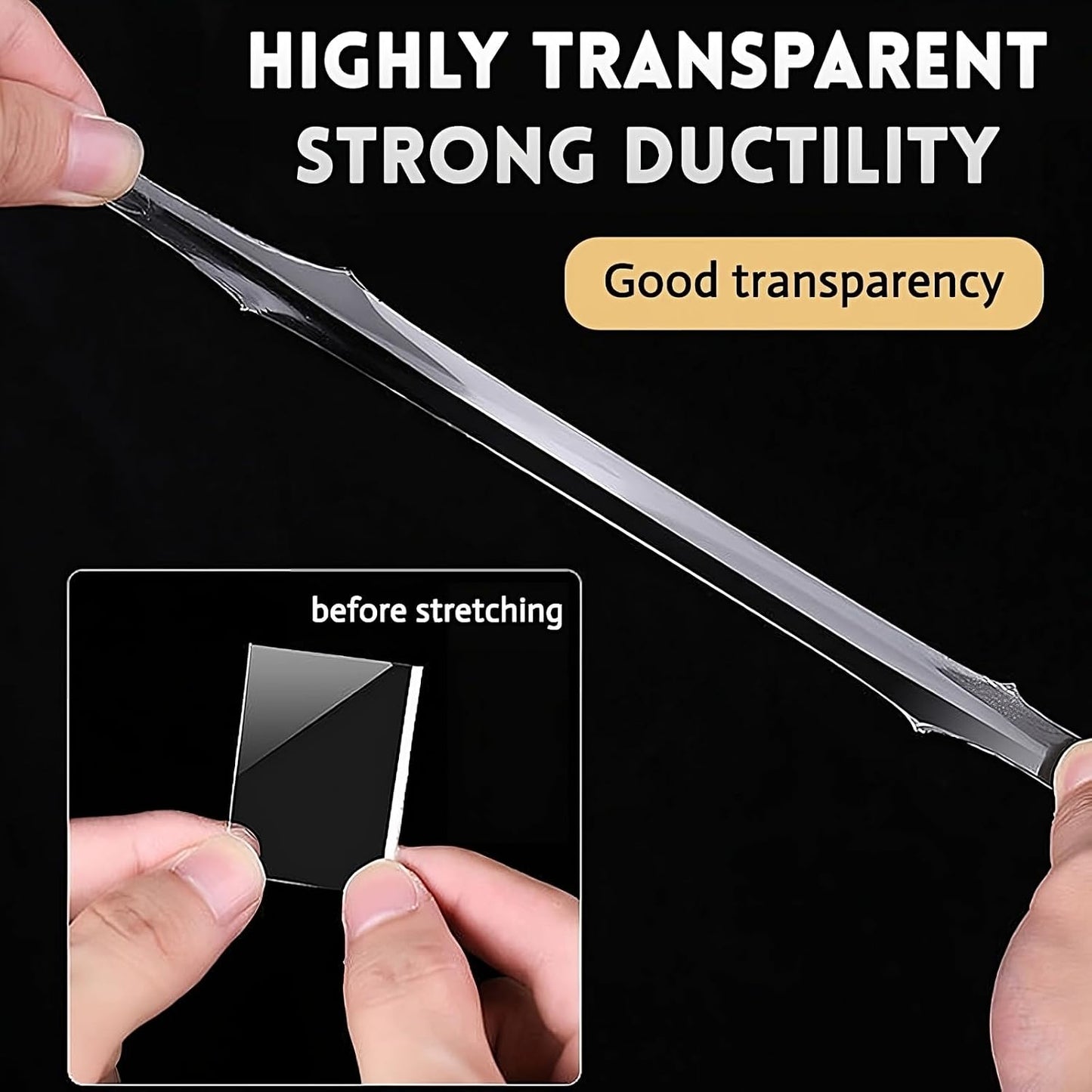 Nano Double Sided mounting Tape Heavy Duty, Double 2 Adhesive Tape for Walls,Washable Sticky Strong Wall Tape Strips,Transparent Tape Poster Carpet Tape for Paste Items, 9.8ft×1.18inx0.098in.