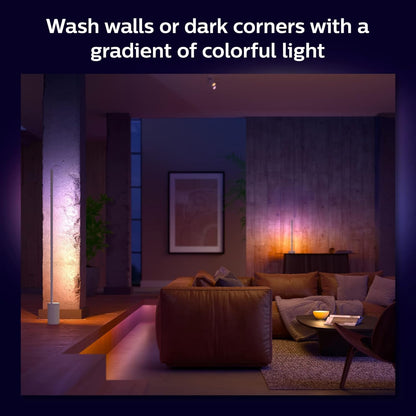 Philips Hue Signe Smart Table Lamp, Black, 1 Pack, White & Color Ambiance LED Color-Changing Light, Control LED Lamp with Hue App, Works with Alexa, Google Assistant, Apple HomeKit