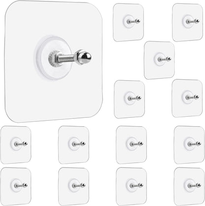 Large Adhesive Hooks for Hanging Heavy Duty 60Ib(Max) 8 Packs, Waterproof & Rustproof Wall Hangers Without Nails for Kitchen, Bathroom, Home, Office, Coat, Towel, Plant, Transparent