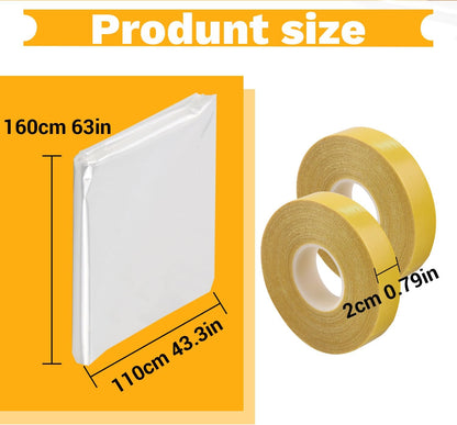 Window Insulation Kit for Winter Seal Covers Up to 5 Windows Thermal Shrink Film 43 in * 63 in Easy Indoor Installation Window Tape Included(Q-Wfilm-5Pack)