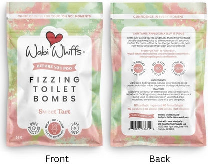 Wabi Whiffs Fizzing Toilet Bombs - Cloud & Sky (16 Count) | Natural Bathroom Deodorizer | Odor Eliminator Tablets For Freshness & Cleanliness | Eco-Friendly Septic Safe Tablets |