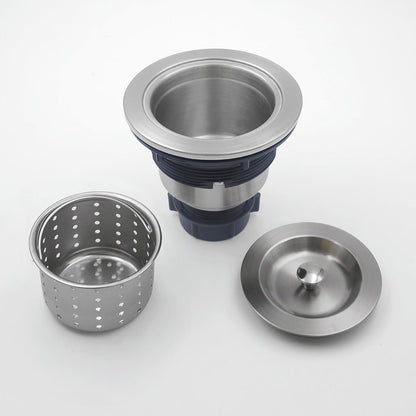 3-1/2-Inch Kitchen Sink Drain Strainer Assembly Kit, GZILA Deep Waste Basket Strainer with Sealing Lid Sink Stopper, 304 Stainless Steel Brushed Nickel