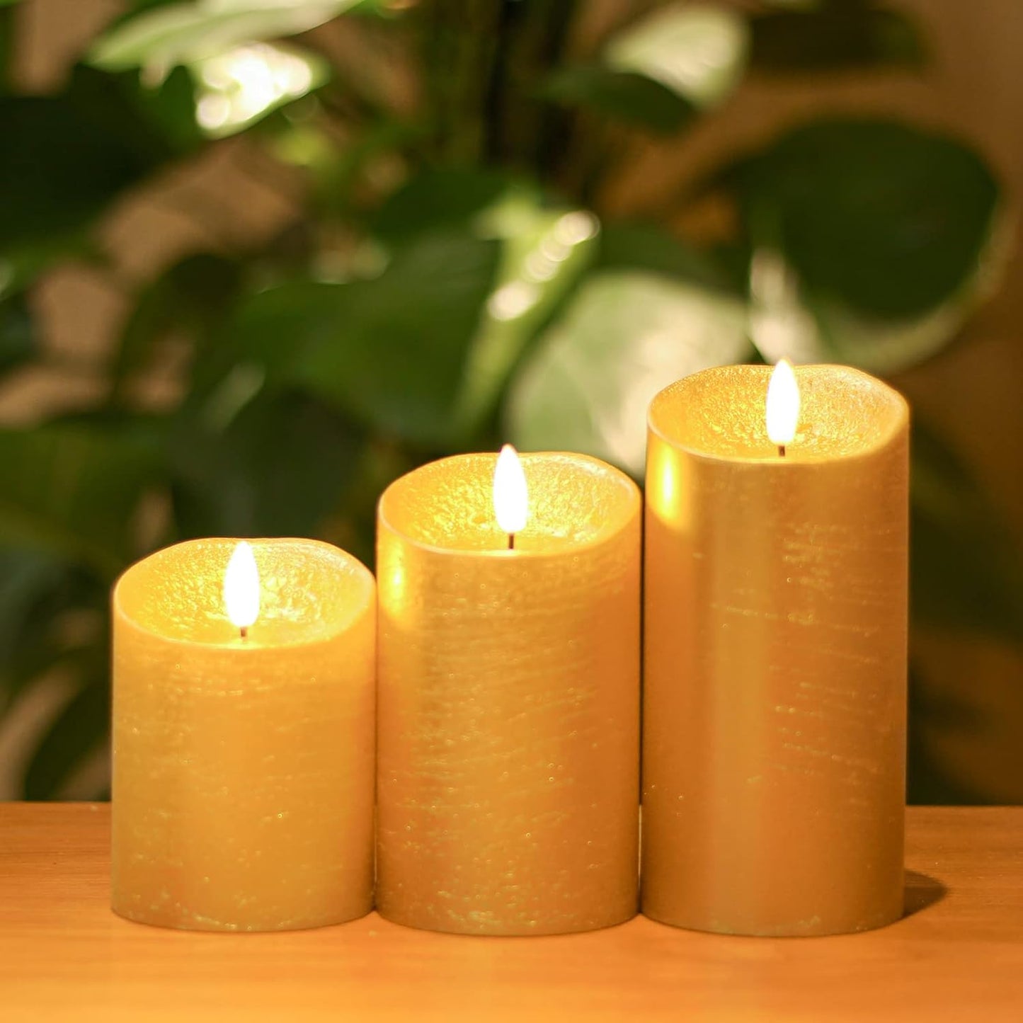 ANGELLOONG Flickering Flameless Candles, Realistic Battery Operated Candles with Remote and Timer, Set of 3 LED Candles for Room Fall Home Wedding Decor Centerpieces Table Party Valentines Decorations