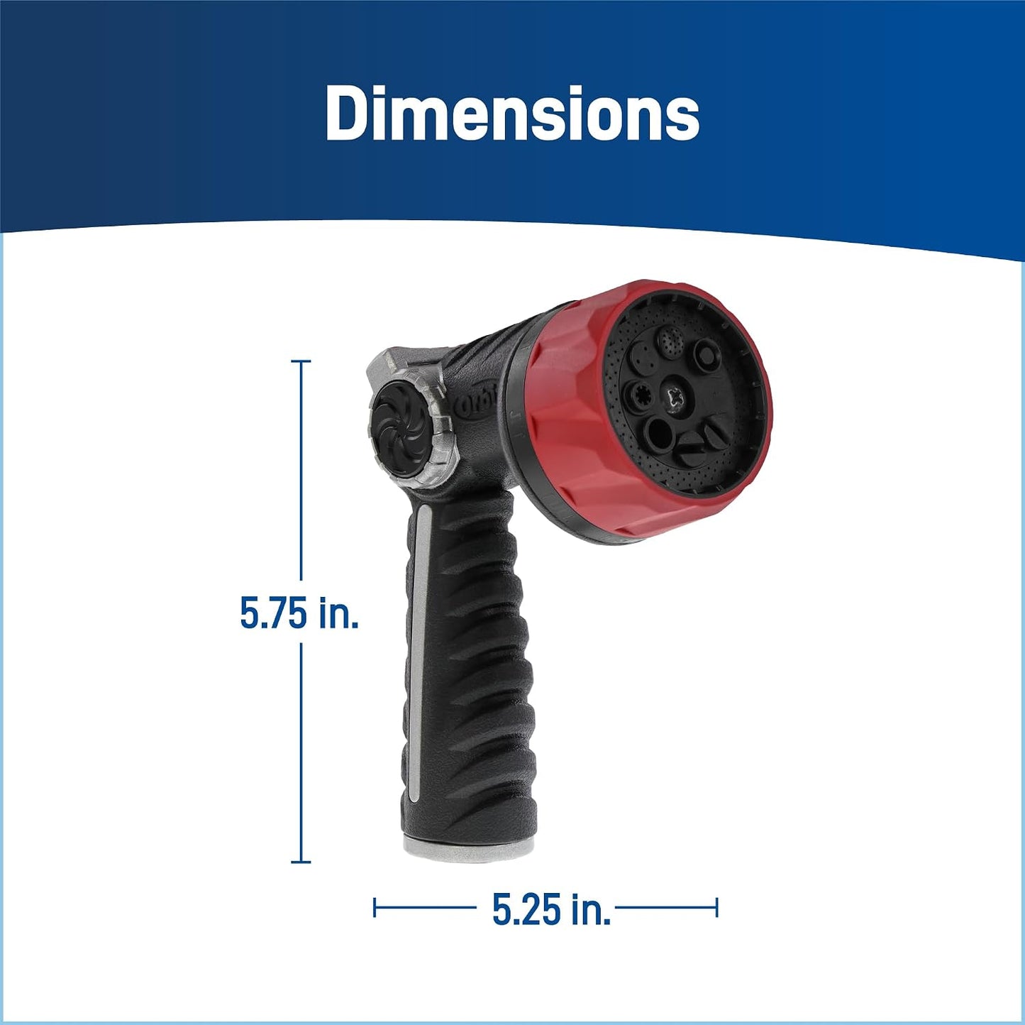 Orbit 58993 7-Pattern Watering Nozzle with Thumb Control, Black