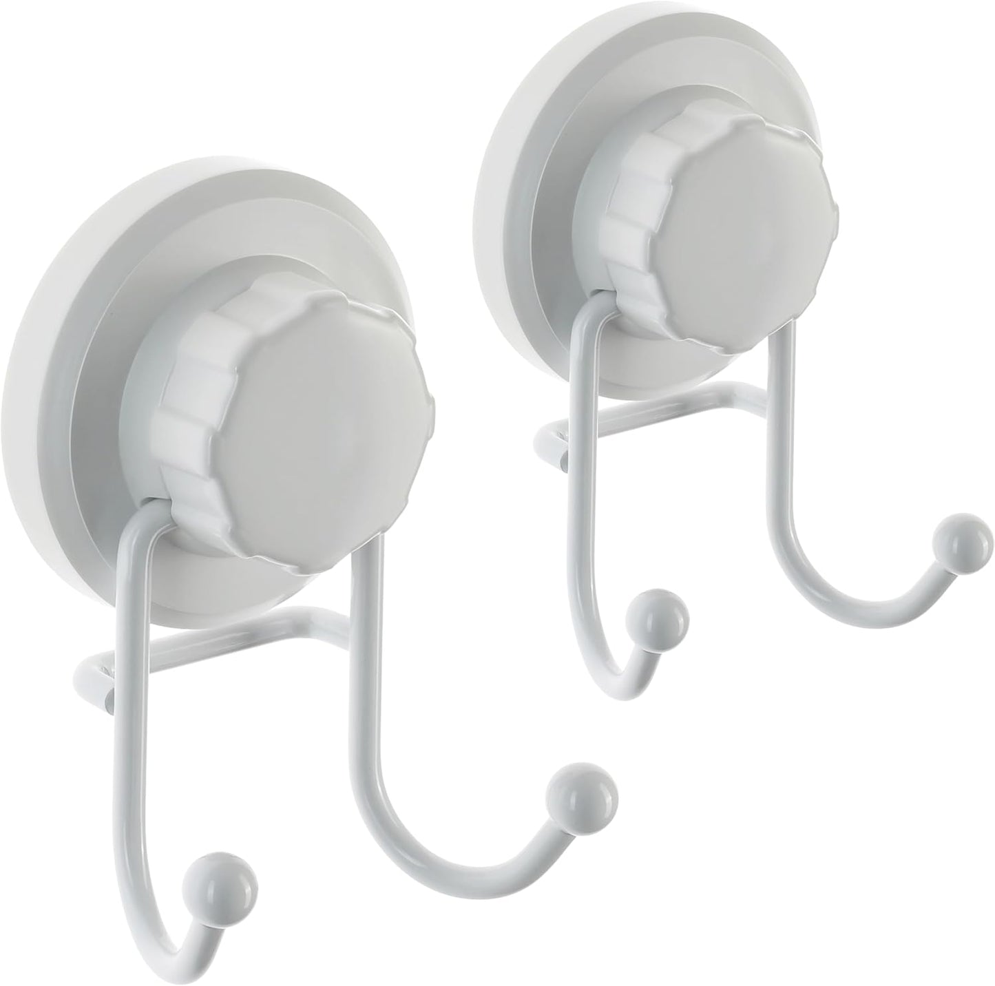 HASKO Suction Cup Hooks for Shower Wall, Removable Towel Hooks for bathrooms, Includes Optional No Drill Adhesive Mount for Inside Shower, Rustproof Stainless Steel - 2 Pack, Bronze