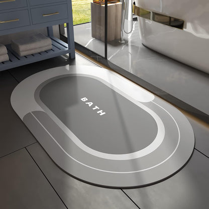 MontVoo Bath Mat - Non Slip, Quick Dry, Stain Resistant Bath Mat Rug for Bathroom Floor - Easy Care Shower Rug for Outside Bathtub - 17"x27" Grey