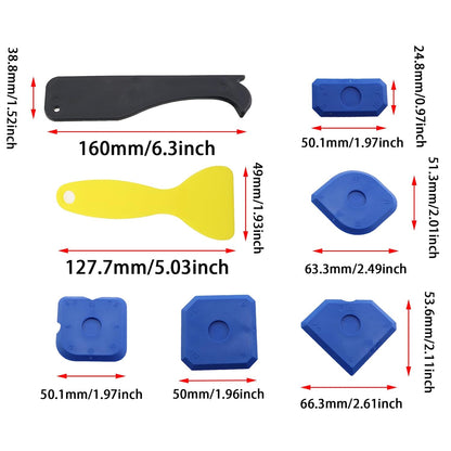 12 Pieces Caulking Tool Kit Silicone Sealing Tool Caulking and Scraping Board Suitable for Silicone Acrylic Resin Grouting