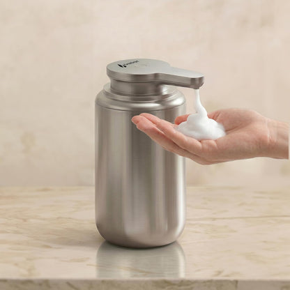 GentleJet WaveJet Automatic Foaming Soap Dispenser – Touchless Sensor, USB-C Rechargeable, 304 Stainless Steel, IPX5 Waterproof for Bathroom Kitchen Sink, 12 oz / 350 ml