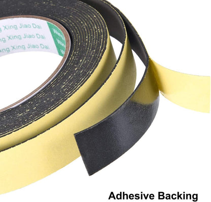 uxcell Sealing Foam Tape 5mm Wide 3mm Thick 4m/13ft Long, Self Adhesive Weather Strip for Window Door Insulation, Pack of 2