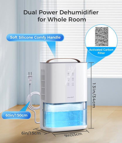 Large Dehumidifiers for Home, 96oz Dehumidifier for Bathroom with Auto Shut-off Auto Defrost, Whisper Quiet Dehumidifier for Bedroom Office RV Closet Wardrobe Basement (1000 Sq.ft)