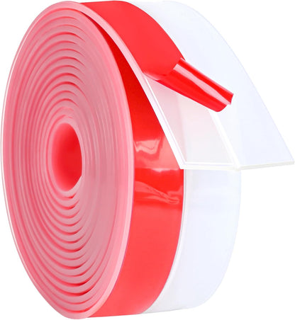 ToLanbbt Weather Stripping Silicone Door Seal Strip 2 in x 20 ft Door Draft Stopper Self Adhesive Door Draft Tape, Side & Bottom Gaps Insulation Strip for Glass Shower Door Sliding Door Window, Black