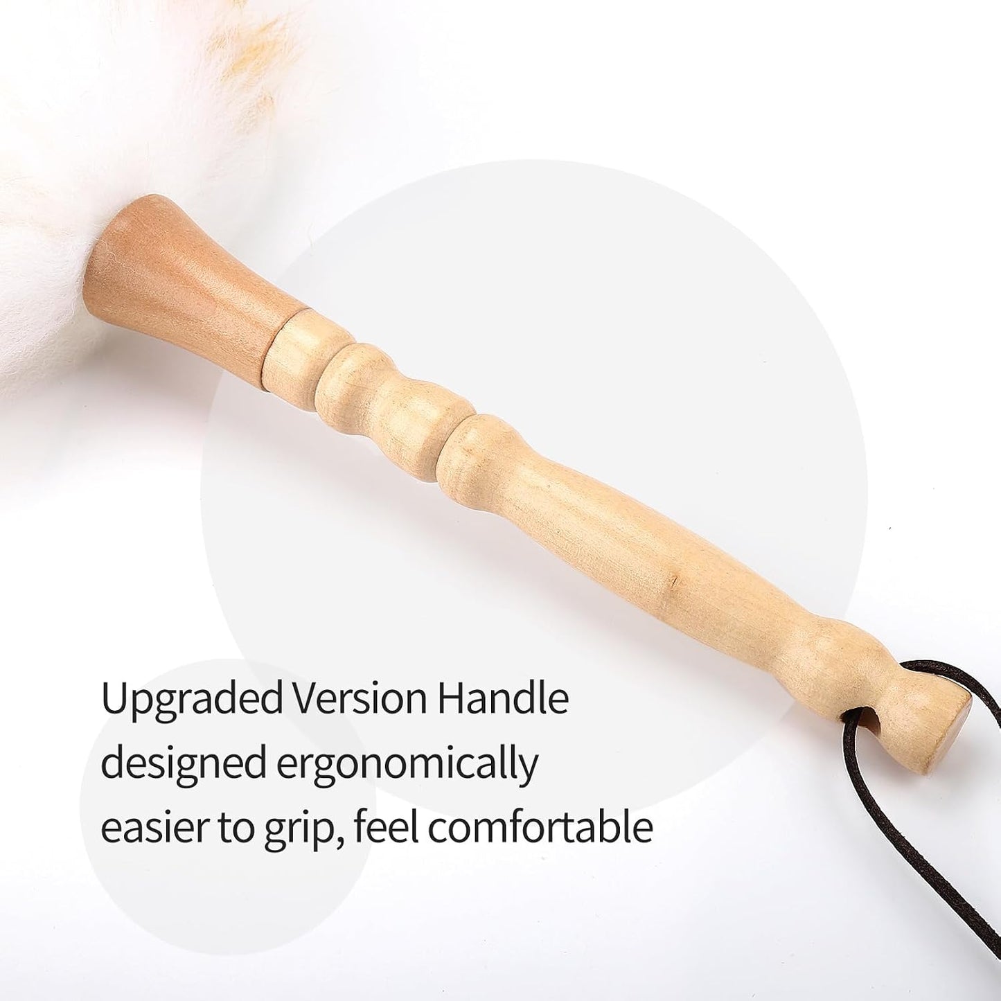 Extendable Lambswool Duster 29-110 Inch,Anti-Static Flexible Head, Stainless Steel Pole for Cleaning High Ceiling,Fan,Furniture,Roof Dusting