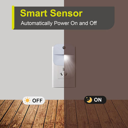 6 Pack Night Light Plug in, White LED Nightlights with Smart Dusk to Dawn Sensor, Plug into Wall Nightlights Suitable for Bedroom, Bathroom, Hallway, Kitchen, Stairs, Kids, Adults