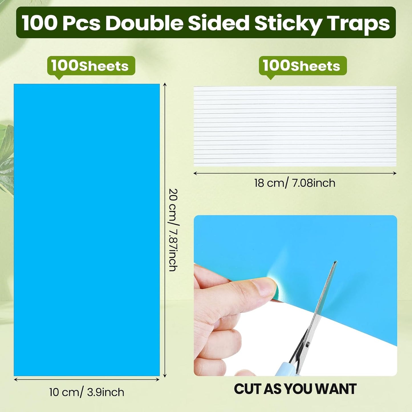 Qualirey 150 Pcs 7.8 x 3.9 Inch Yellow Sticky Traps for Plant Double Sided Sticky Trap for Gnats with Twist Ties Fly Traps for Fruit Insect Fungus Bugs Indoor Outdoor