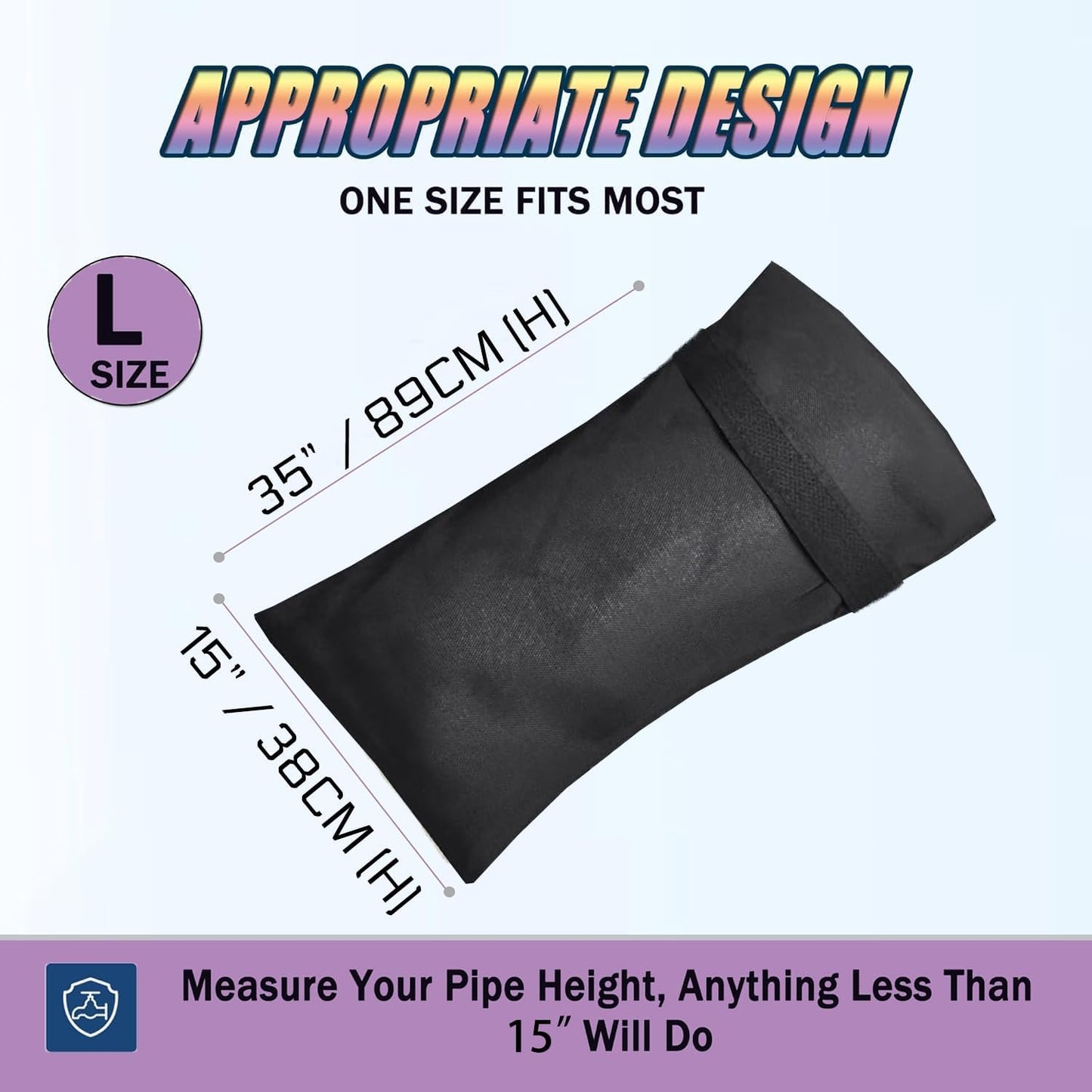 Outdoor Faucet Covers for Winter, 13" W x 25" H Outside Yard Hydrant Protector Socks Winter, Insulated Hose Bib Protector Cover, Spigot Pipe Cover Freeze Protection - Black