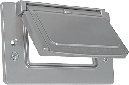 Sigma 14249 Weatherproof 1-Gang Horizontal GFCI Receptacle Cover, Gray