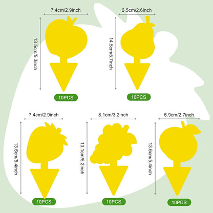 Yellow Sticky Traps for Plant Gnats, 50 Pack Fungus Gnat Trap, Effective Sticky Gnat Traps for Indoor and Outdoor Plants