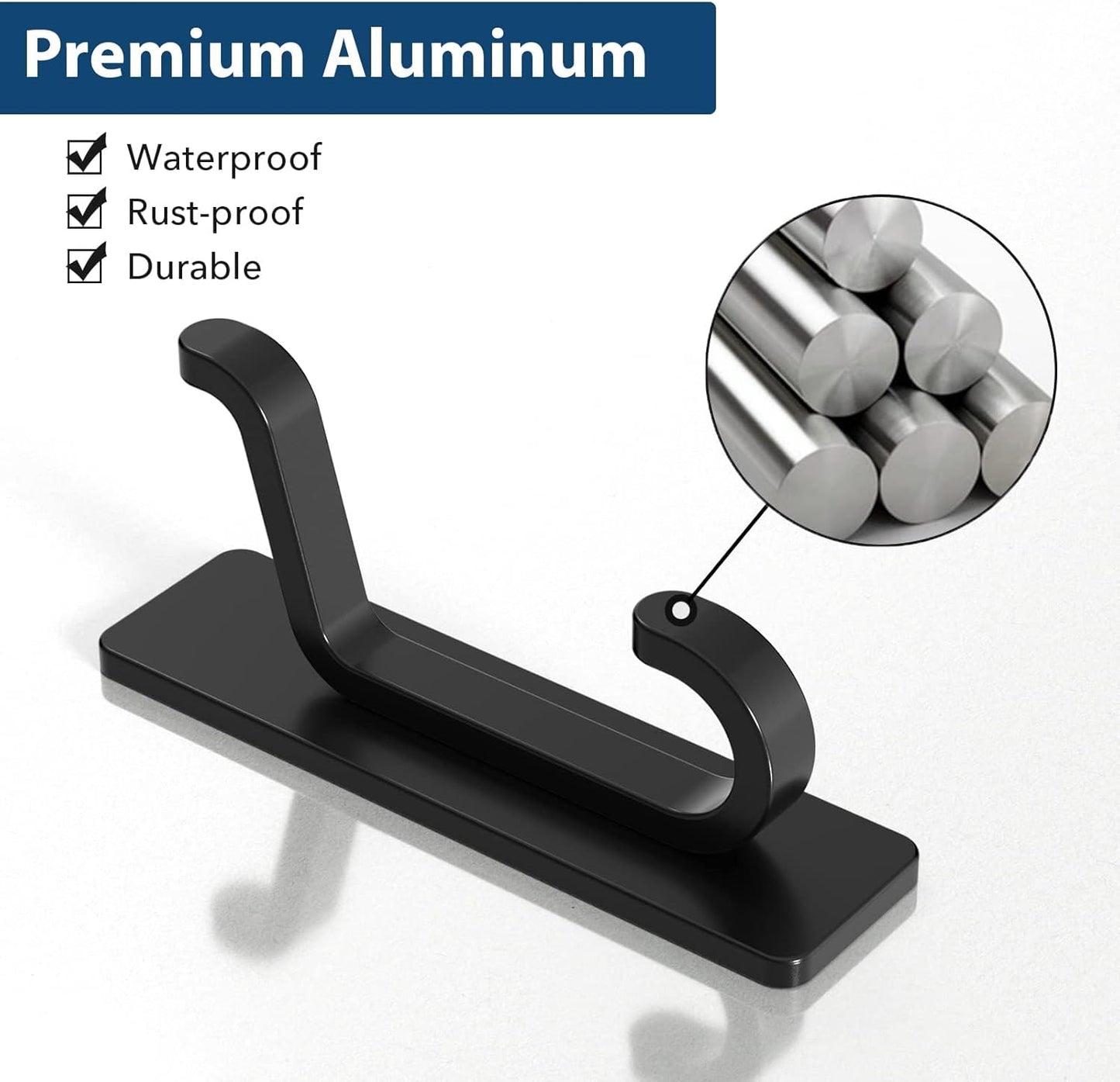pickpiff Wall Hooks for Coat and Towel: 13LB Strong Adhesive Door Hanger Stick on, White 4 Pack