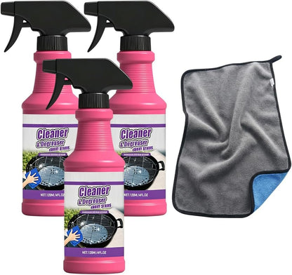 Fast-Acting Heavy-Duty Grill Degreaser Spray, BBQ Grill Cleaner for Burnt Food & Grease (1pcs)