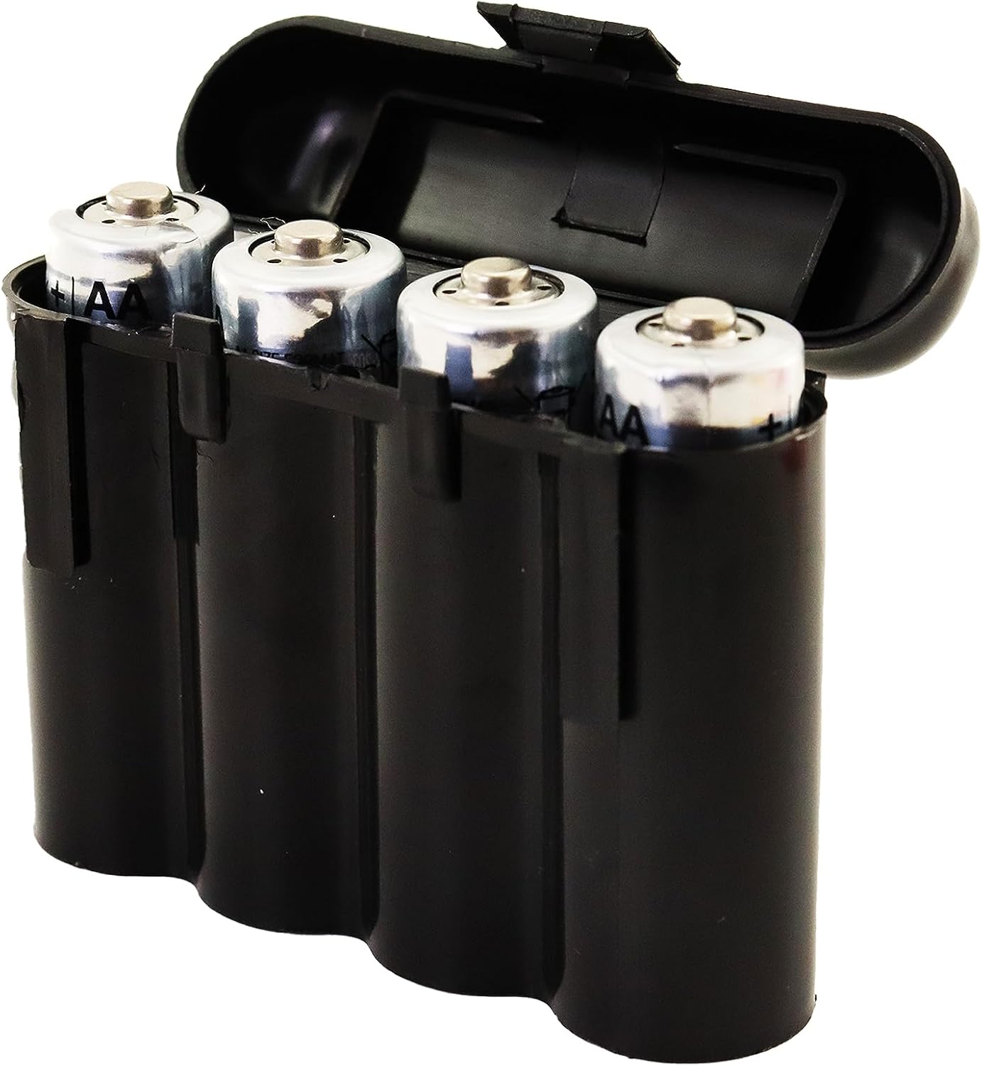 5 Pack Black AA AAA CR123A Battery Holder Storage Cases Snap Close Portable Battery Organizer Boxes
