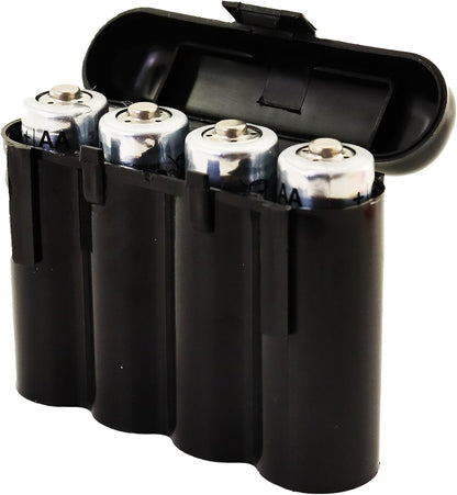 5 Pack Black AA AAA CR123A Battery Holder Storage Cases Snap Close Portable Battery Organizer Boxes