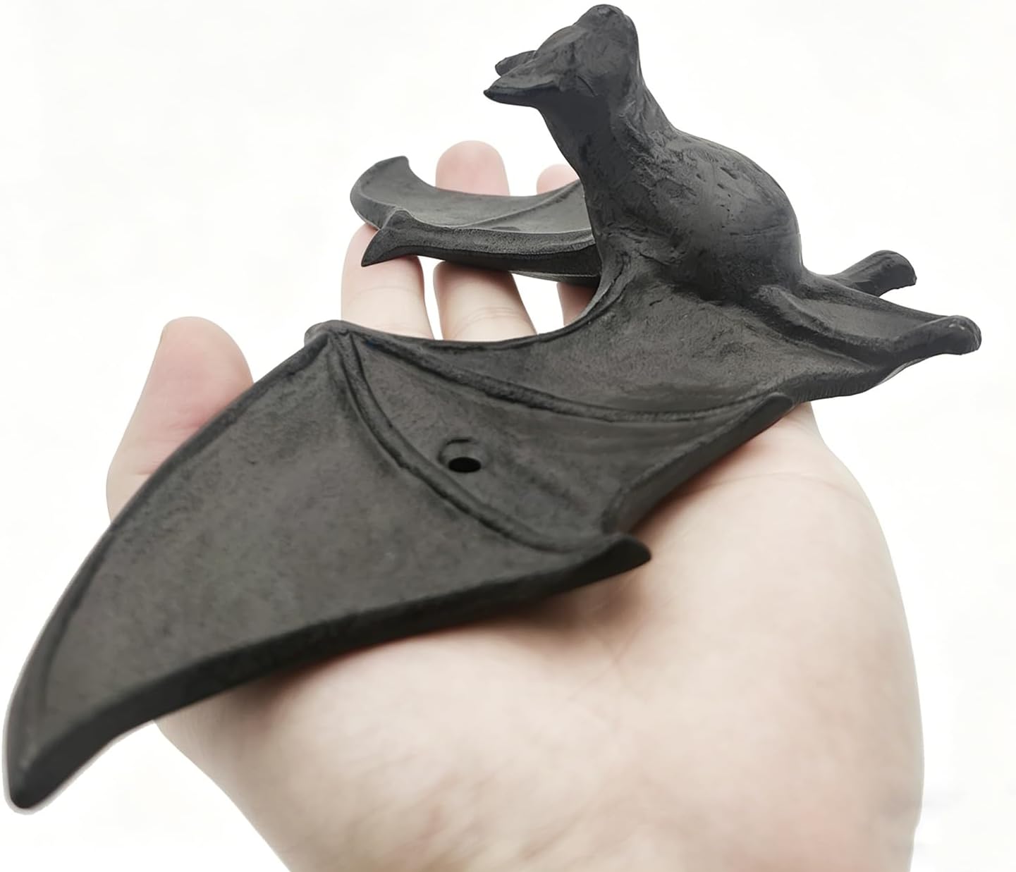 Coat Hooks Wall Mounted, Rustic Bat Key Hook Holder, Heavy Duty Decorative Black Wall Hooks for Mudroom, Towels, Hat Rack, Purse Hooks, Cast Iron Decorative ‎Antique Black Hooks